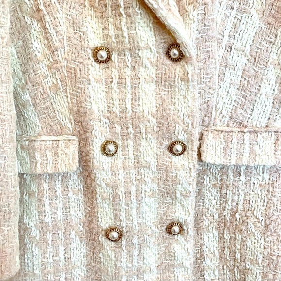 [🌟 PRICE FIRM] LoveShackFancy Plaid Tweed Pearl Button Long Trench Coat - Picture 6 of 16